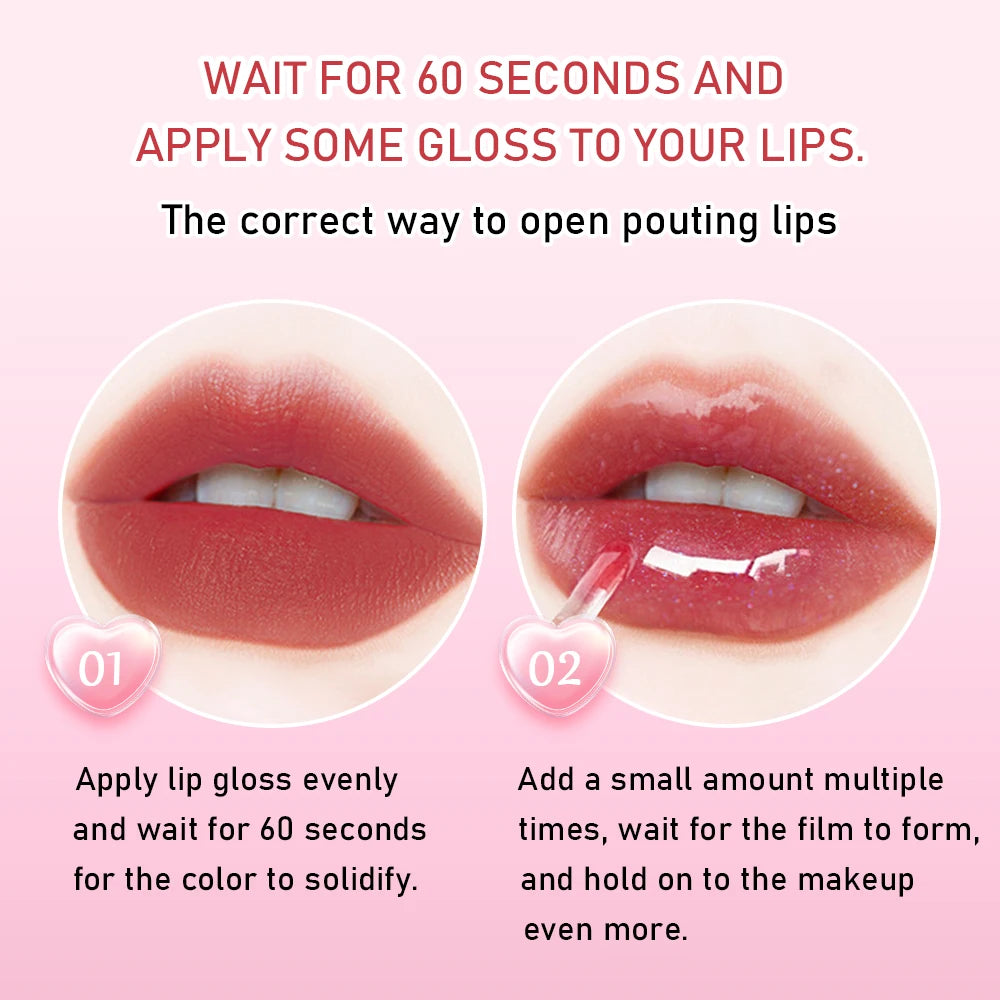 Rave Lady 2 In 1 Double-End Matte Moisturizing Lip Oil Glaze Gloss Glass Shimmer Liquid Lipstick Glossy Mirror Shine Lip Care