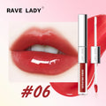 Rave Lady 2 In 1 Double-End Matte Moisturizing Lip Oil Glaze Gloss Glass Shimmer Liquid Lipstick Glossy Mirror Shine Lip Care